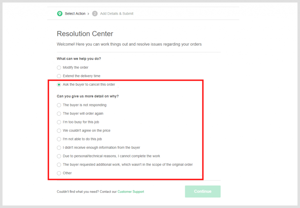 Fiverr Ask The Buyer To Cancel Order