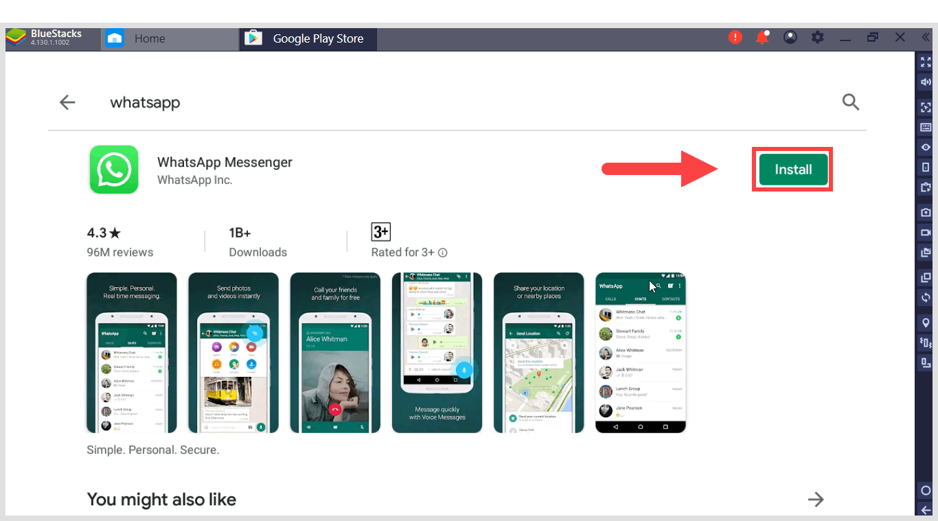 Install WhatsApp on BlueStacks