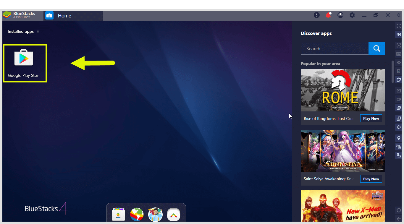 Open Playstore On BlueStacks