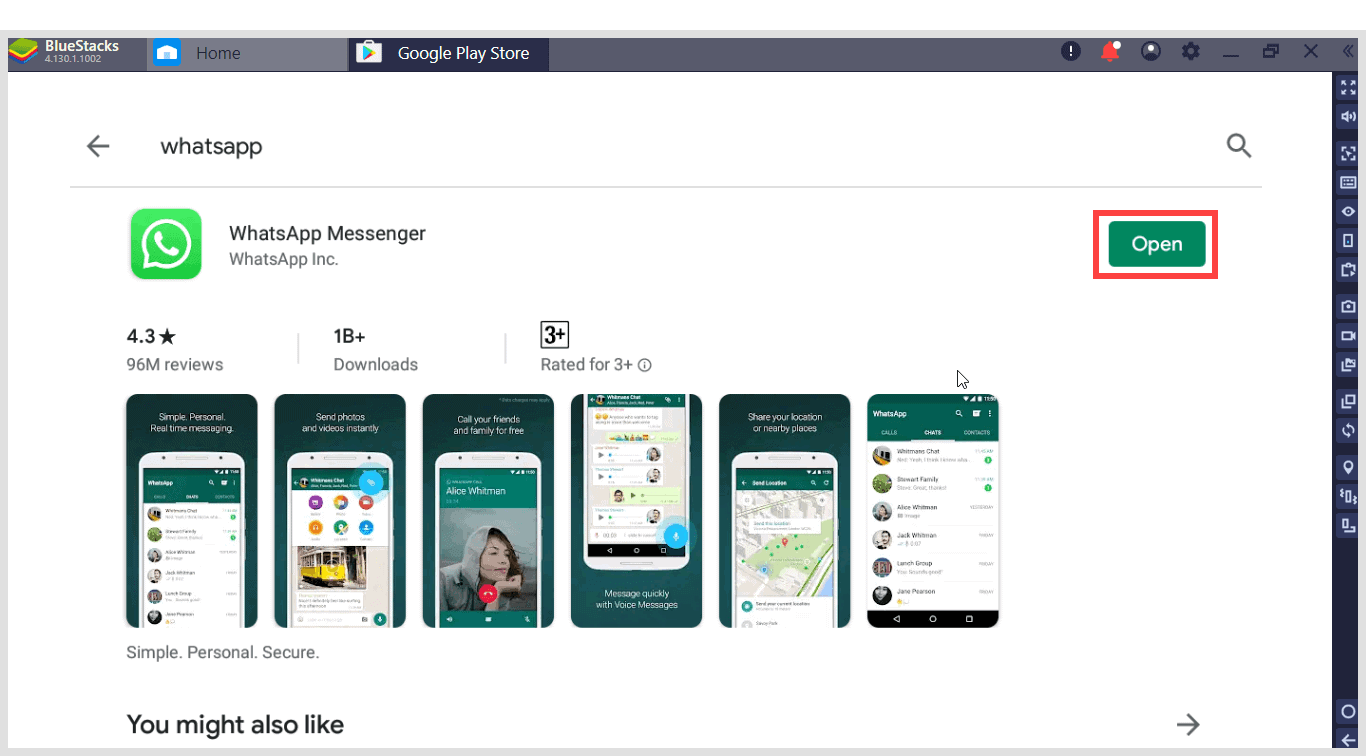 Open WhatsApp On BlueStacks
