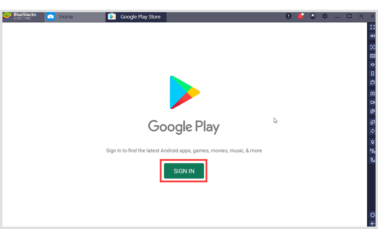 Sign in to your Google account on BlueStacks