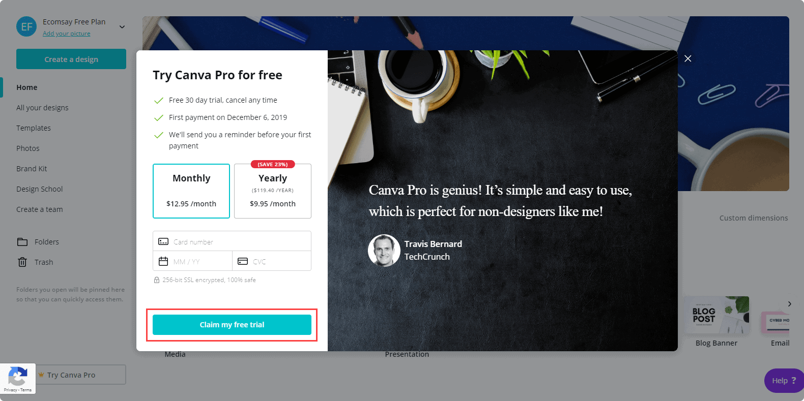 Canva Pro Monthly And Yearly Plan