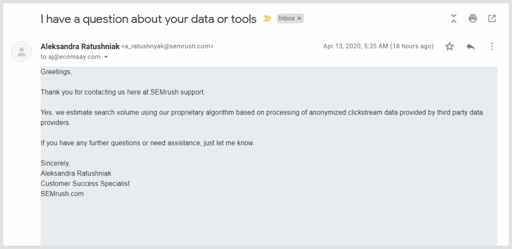 SEMrush Support