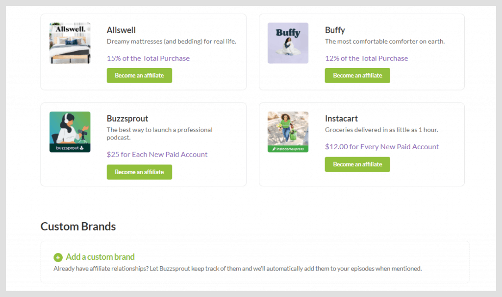 Buzzsprout Affiliate Marketplace