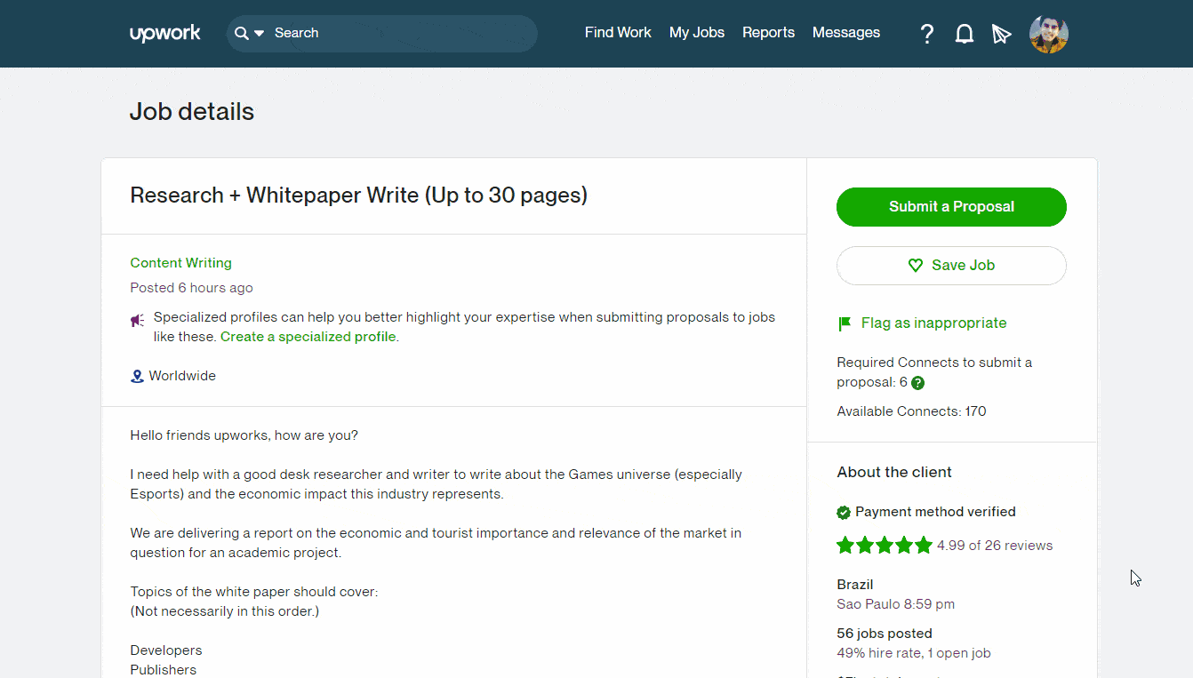 Upwork Client Reviews