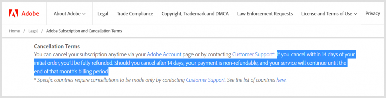 adobe photoshop cancel subscription