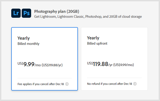 Adobe Photography 20GB