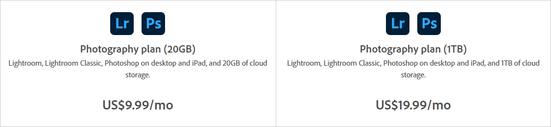 Adobe Photography Plan