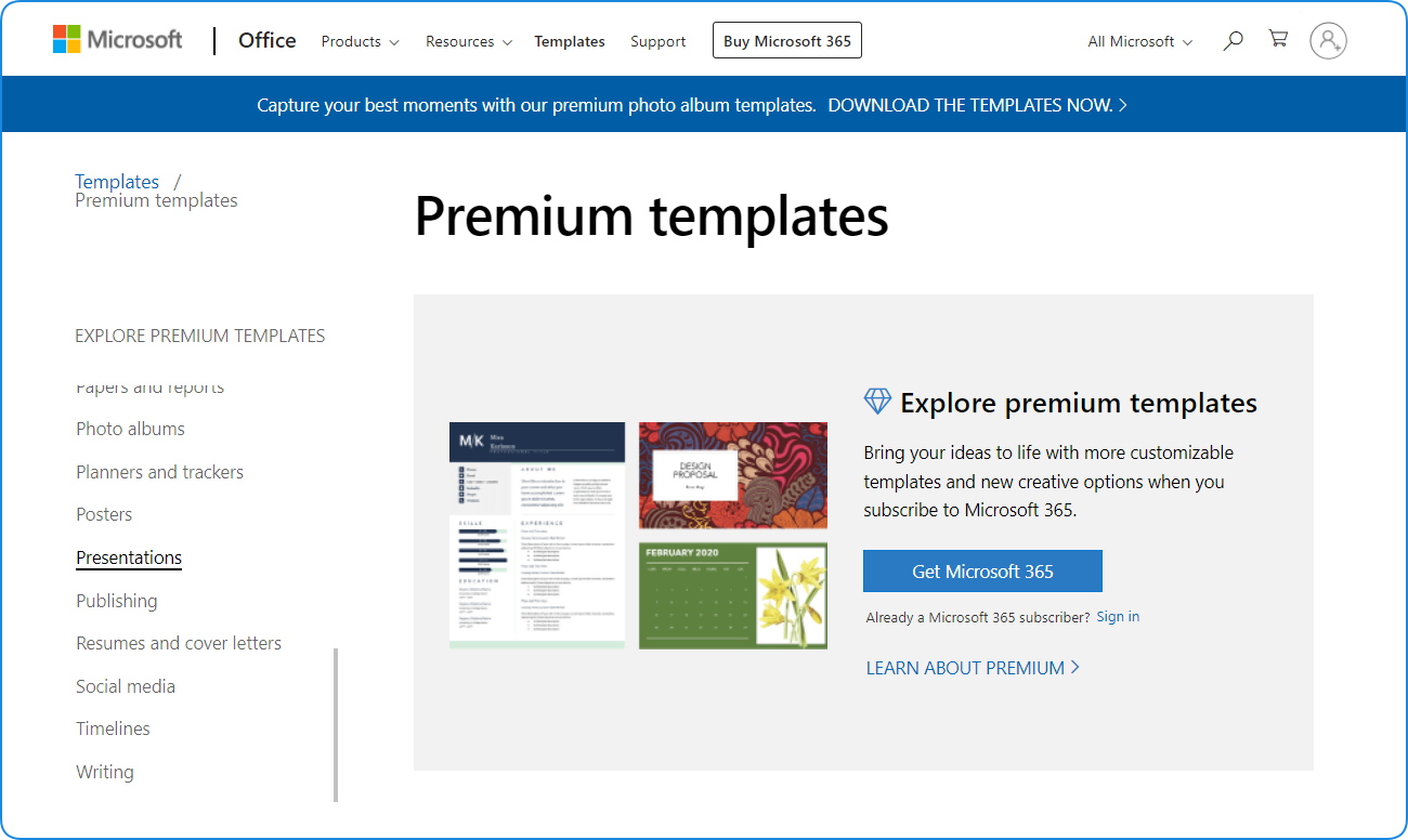 Microsoft 365 Premium Templates