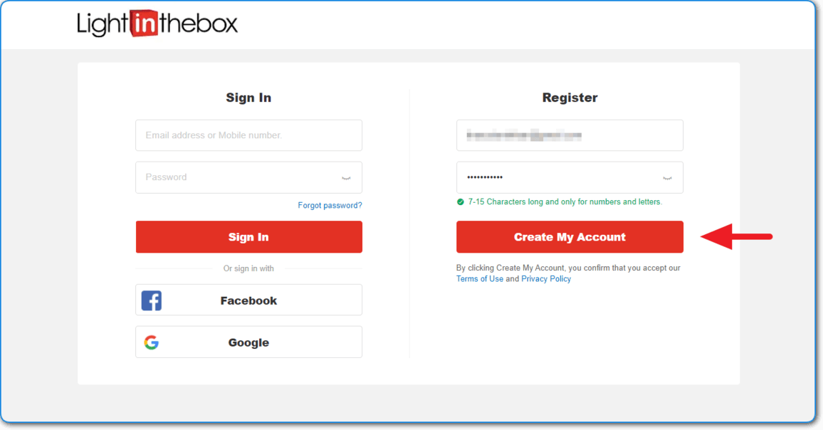 LightInTheBox Register