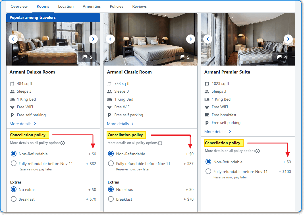 Travelocity Room Policies