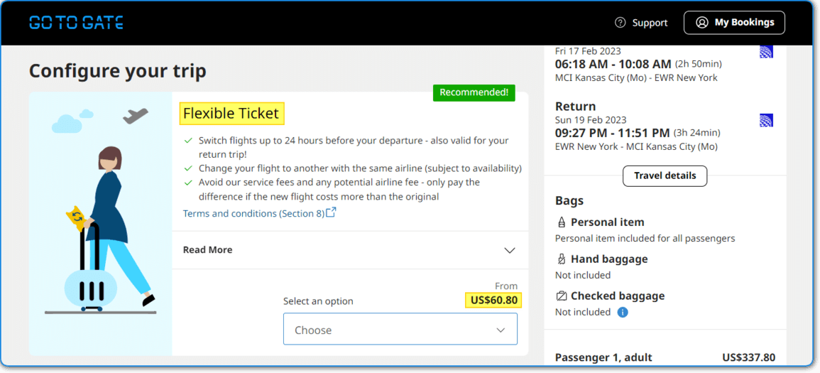 GoToGate Flexible Ticket