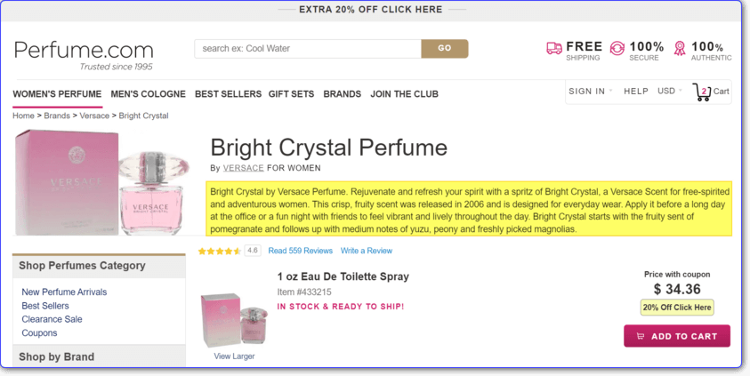 Perfume.com Product Description