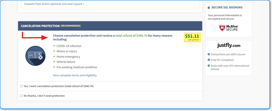 JustFly Cancellation Protection