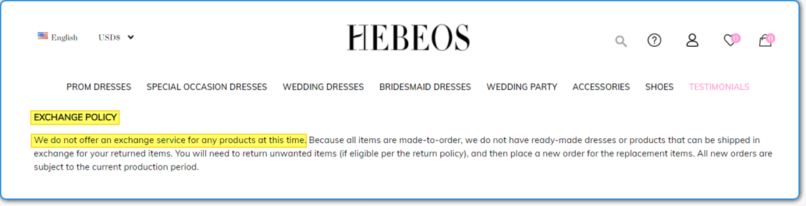 Hebeos Exchange Policy