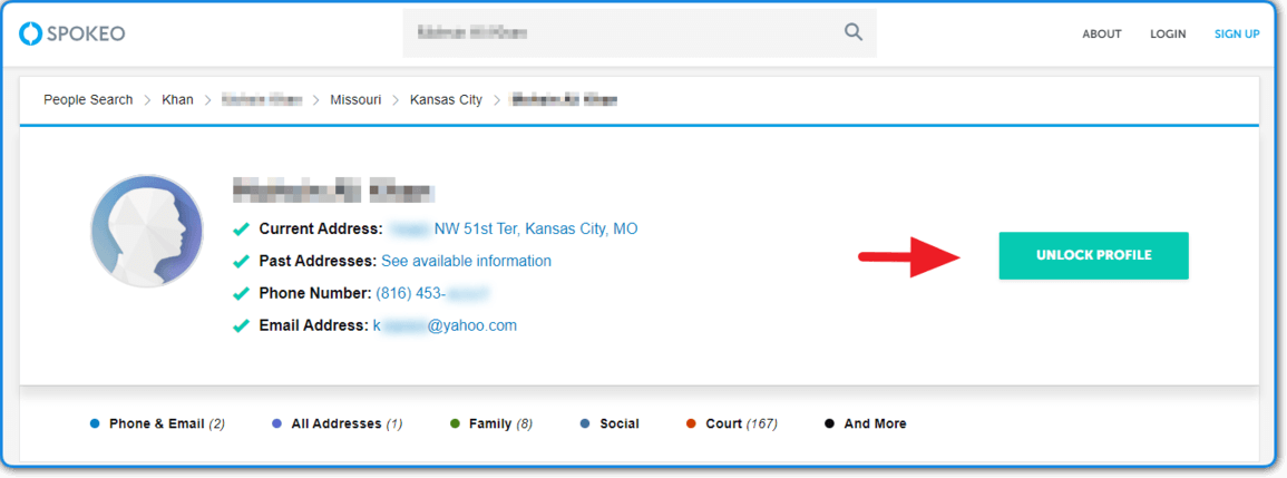 Spokeo Unlock Profile