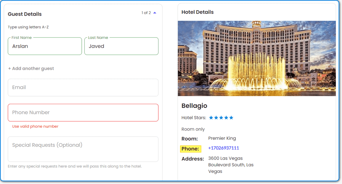 Super.com Hotel Contact Details