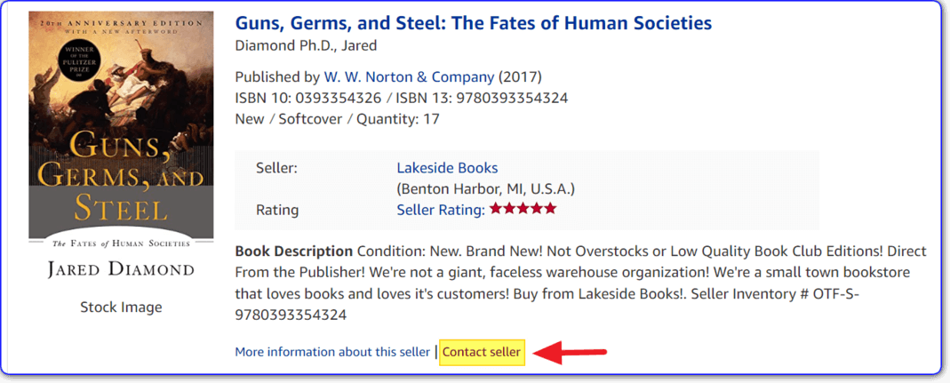 abebooks contact the seller