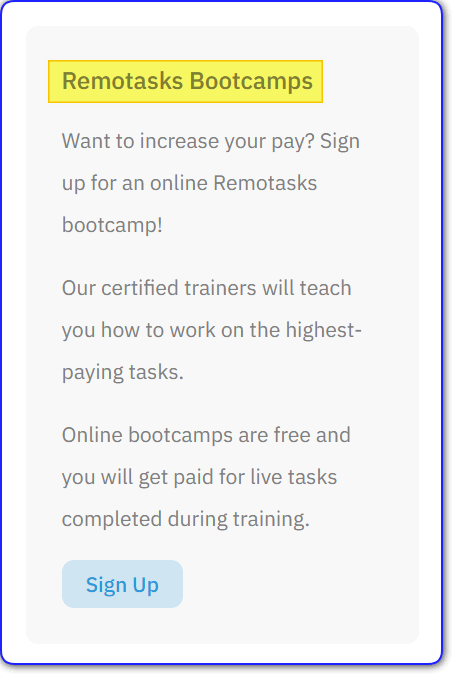 remotasks Bootcamps course
