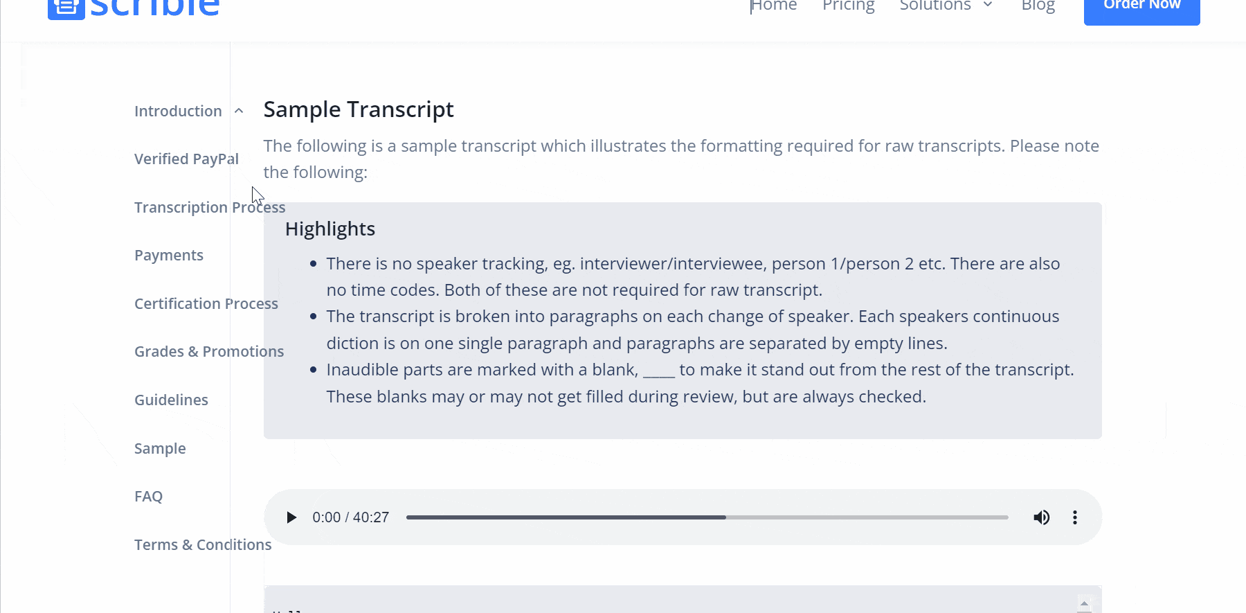 scribie transcription sample
