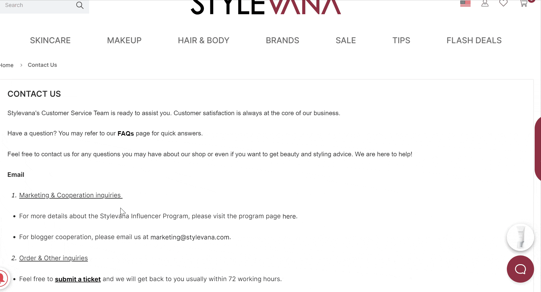 Stylevana customer service