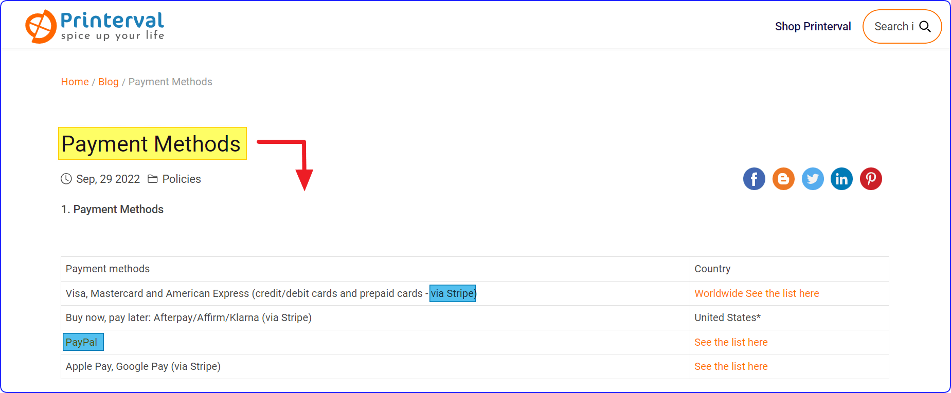 printerval payment options